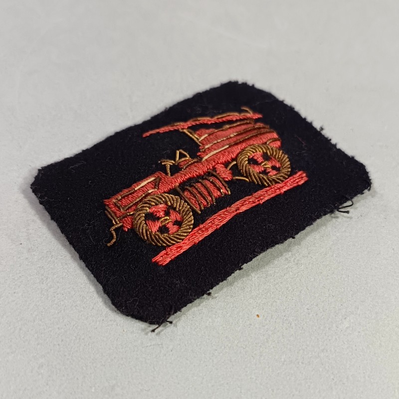 INSIGNE TISSU BRODE BREVET DE CONDUCTEUR ENGIN POMPE DU BATAILLON DES SAPEURS POMPIERS DE PARIS BSPP ANNEES 1920 1930